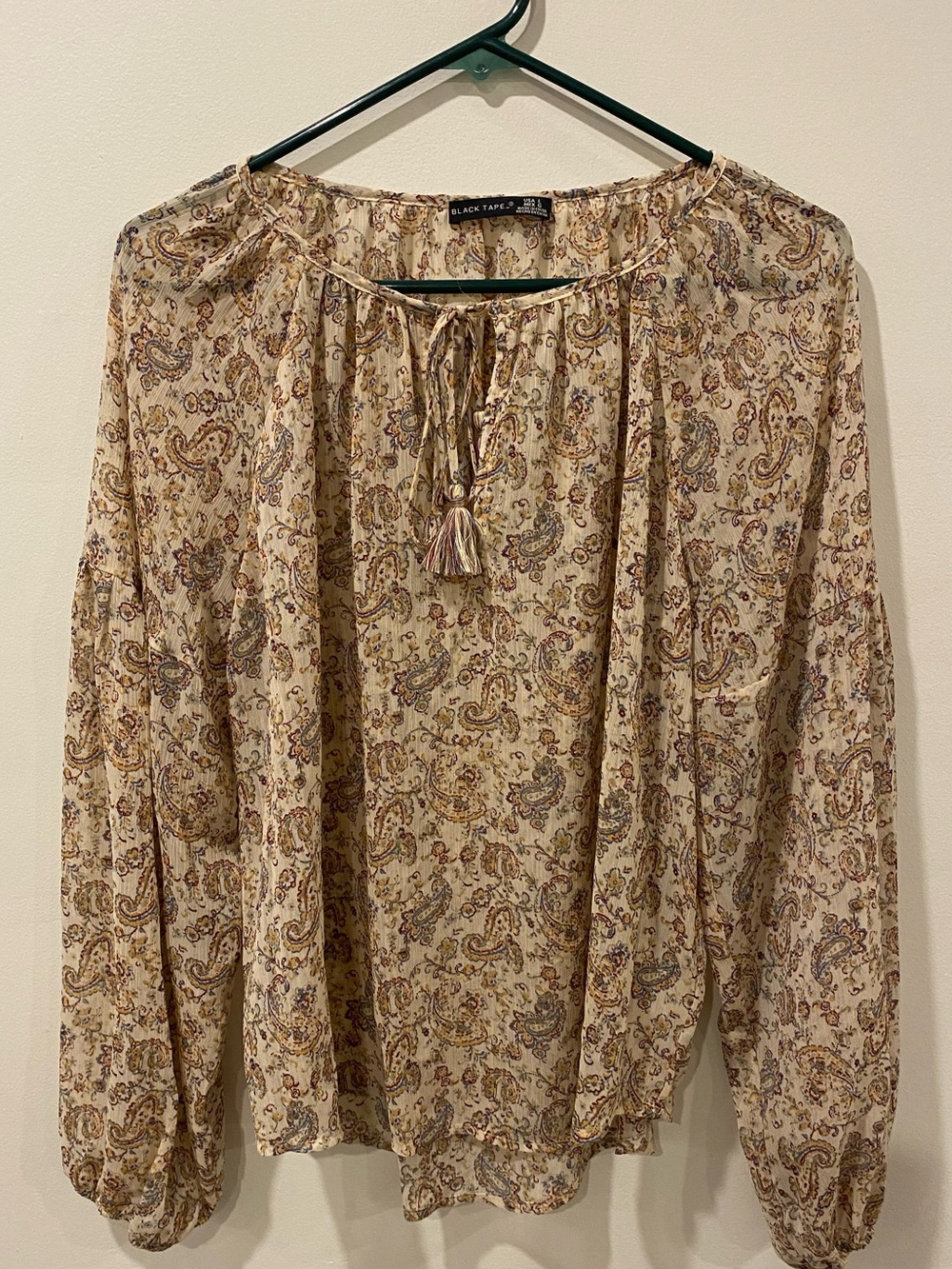 Paisley long sleeve blouse Black Tape_